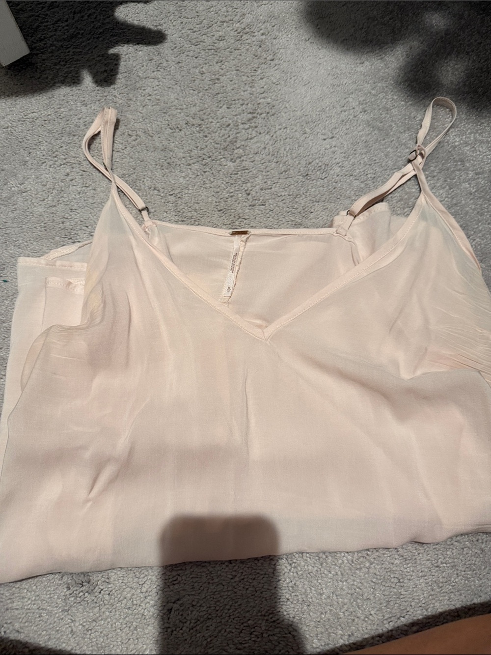 Free People Light Blush Satin Camisole Top